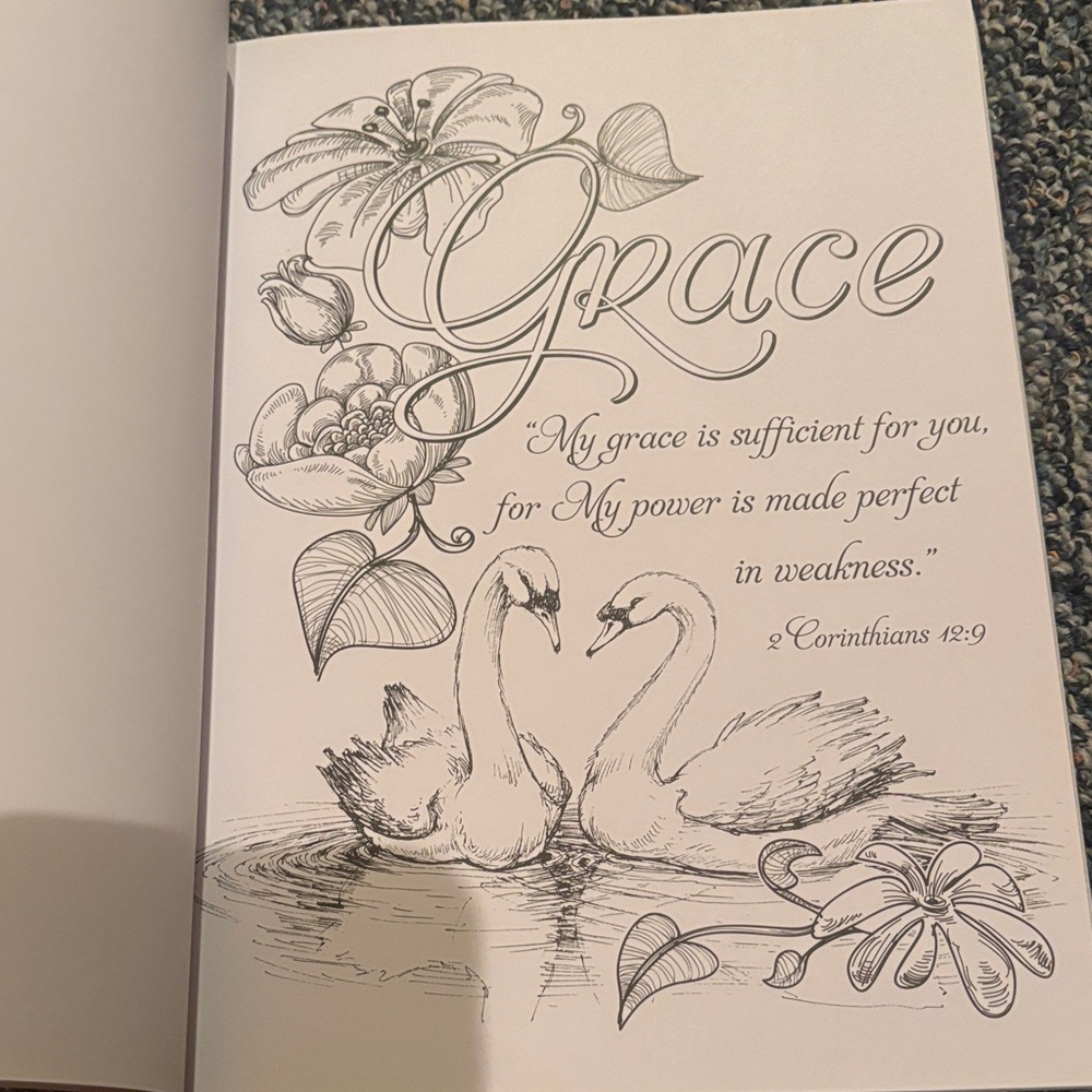 Coloring Book with Floral Design - Picture 7 of 8